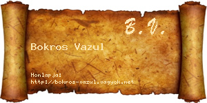 Bokros Vazul névjegykártya